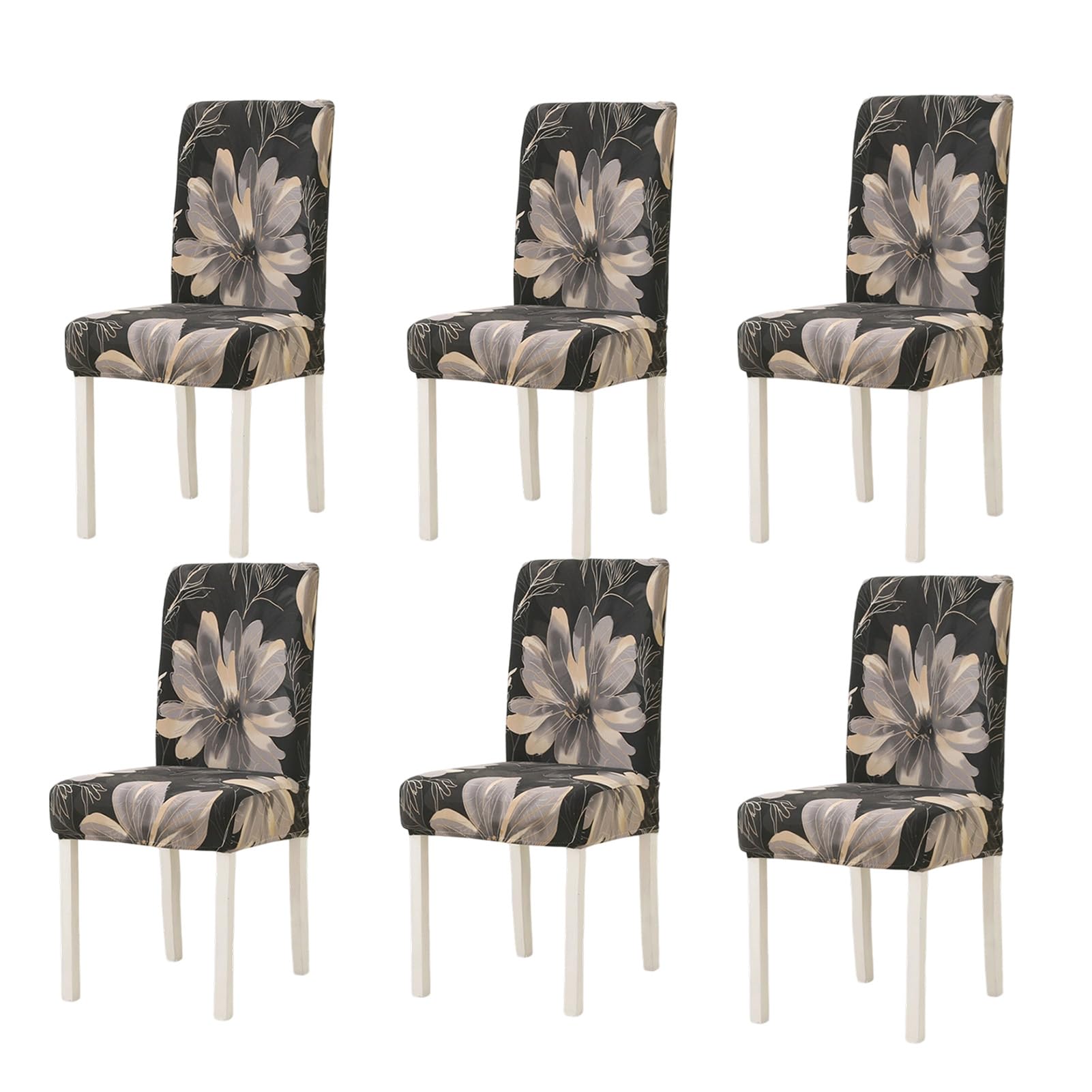 HonorHut 6 PCs High Back Chair Cover Stretch Printing Chair Protector for Wedding Party Banquet Hotel Home Decor