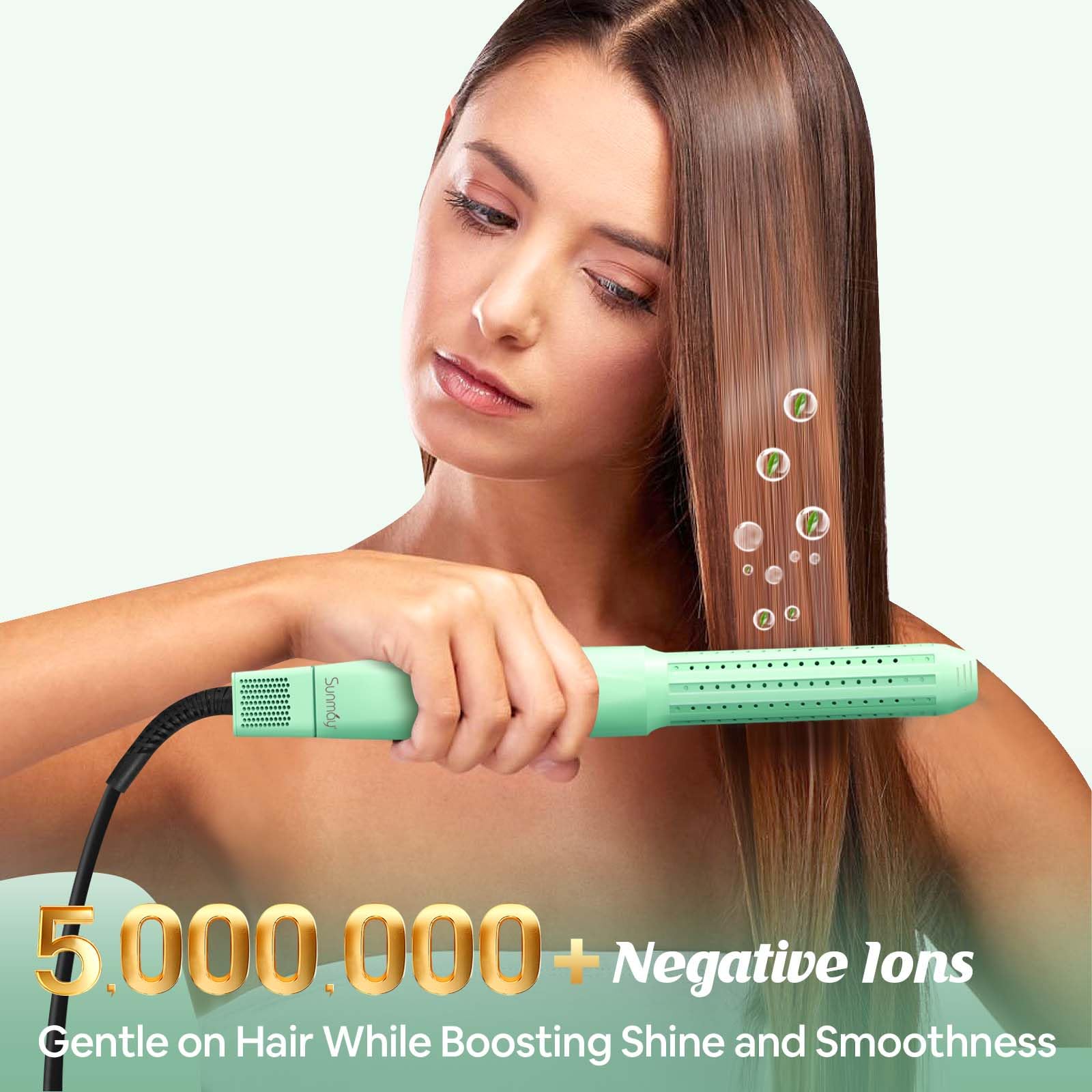 SUNMAY Bliz 360°Airflow Piastra per Capelli con Ioni Negativi, Piastra e Arricciacapelli 2 in 1 con Aria Fredda Ventilata per Bloccare lo Stile, Piastre in Lega di Titanio, Doppia Tensione