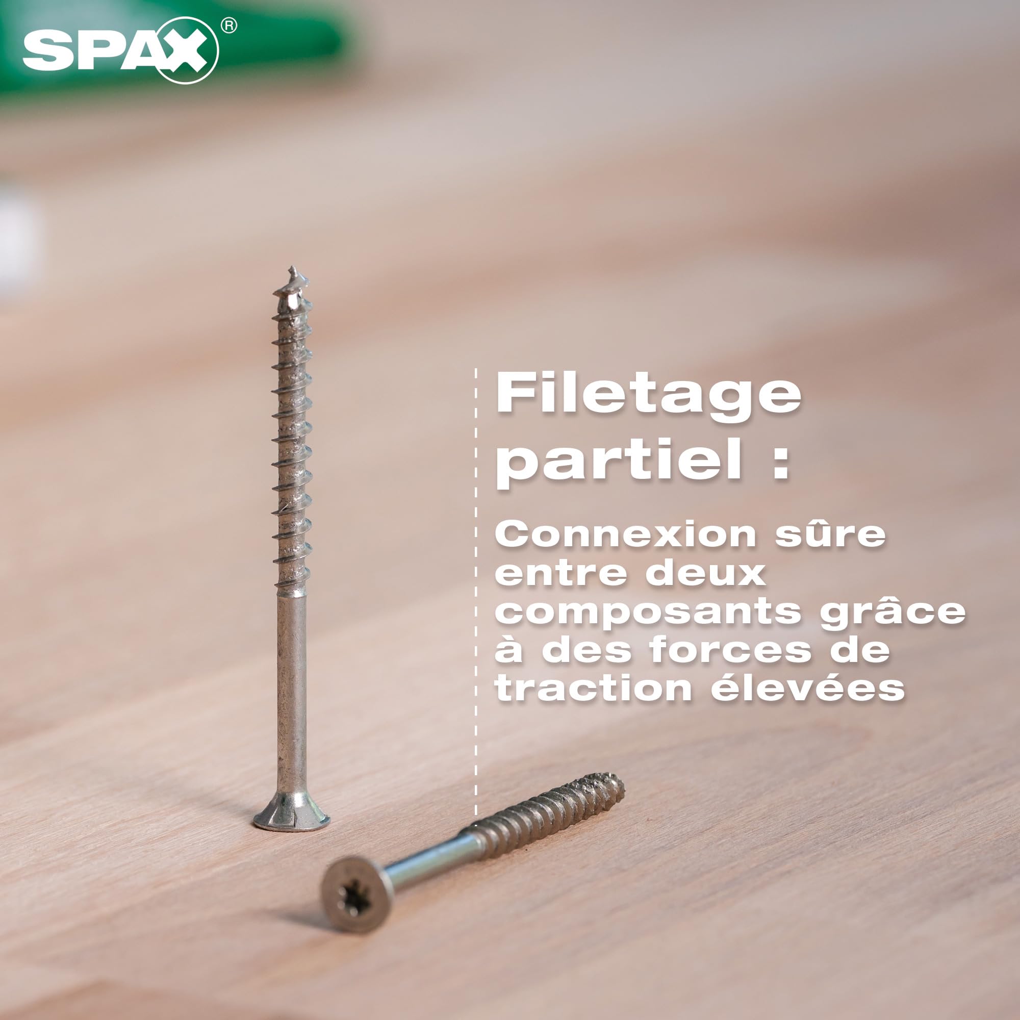 Marque : SPAX SPAX Vis universelle 3,5 x 50 mm, 90 pièces - Vis à bois, filetage partiel, tête fraisée, T-STAR plus T20, pointe 4CUT, revêtement WIROX - 8000000286902 in use