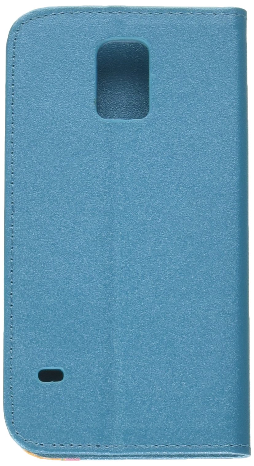 Asmyna Premium Book Style MyJacket Wallet for Samsung Galaxy S5 - Retail Packaging - Sky Blue/Pink/Yellow