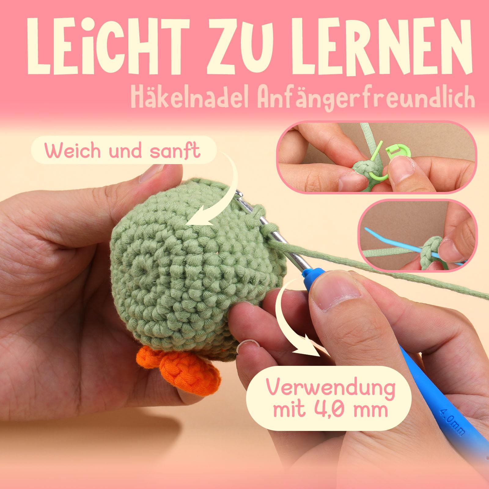 15 gomitoli di lana per uncinetto in cotone per uncinetto e uncinetto, Easy Crochet Yarn Cotton per uncinetto, lana spessa per uncinetto e uncinetto, 4 mm