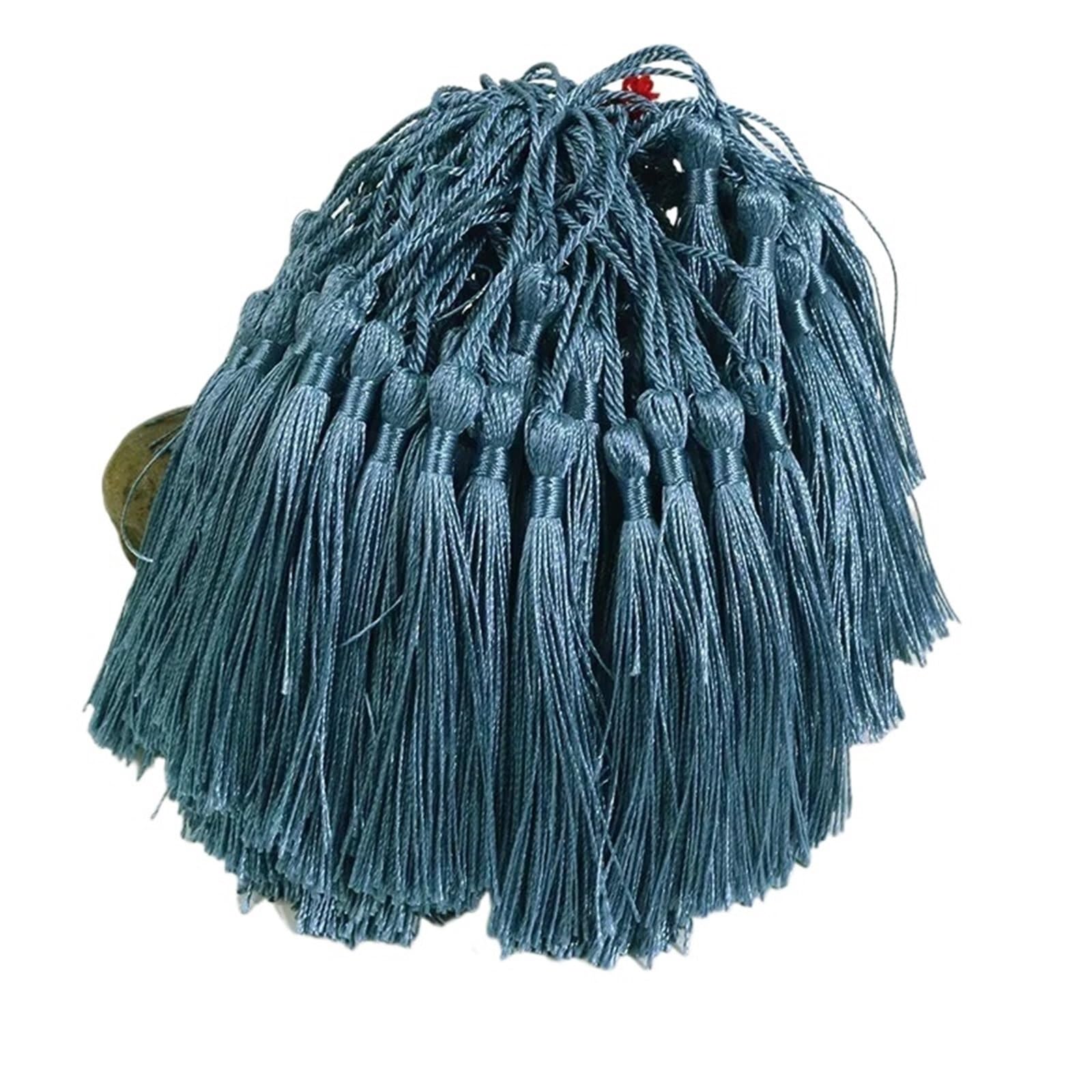 Mini Tassels 200Pcs 13cm Tassels Bookmark Tassels Silky Handmade Soft Craft Mini Tassels for Bookmarks Trim Fringe DIY Crafts Jewelry Making for Crafts(81A Azure)