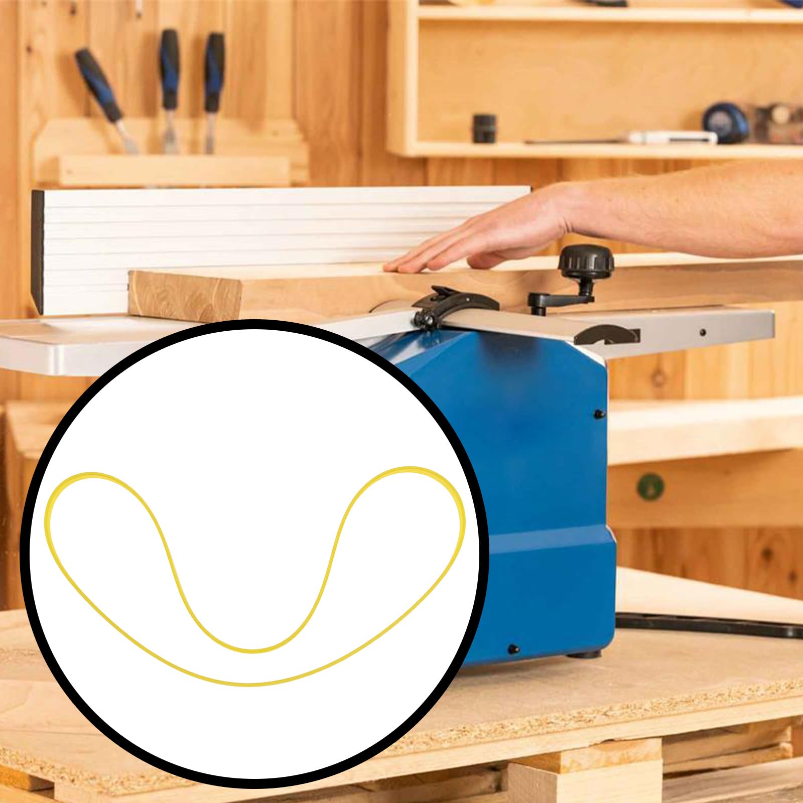 Be In Your Mind Planer Feed Drive Belt 5x380mm 05012105 Compatible with Scheppach HM1 Yellow - Image 2