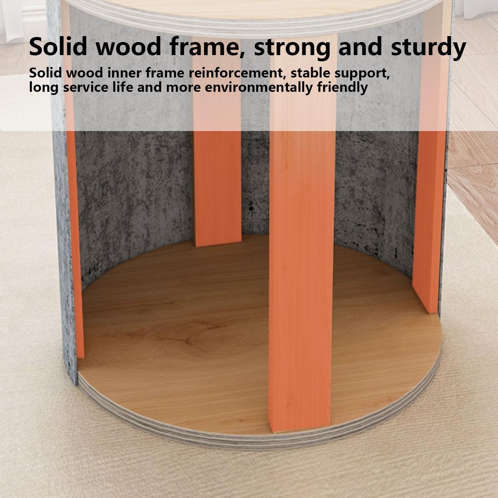 Pouf rotondo in velluto – Seduta versatile con scomparto nascosto per soggiorno, camera da letto, ufficio