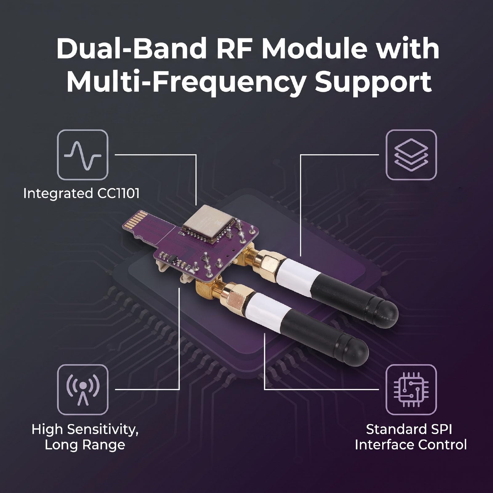 Modulo RF Dual Band PCB Scheda RF 2 in 1 con Interfaccia SPI Standard