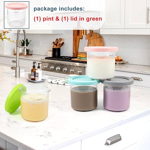 Miniatura 3 de Recipientes de repuesto para ninja creami y tapas rosadas, compatibles con NC299AMZ NC301 NC300 Series