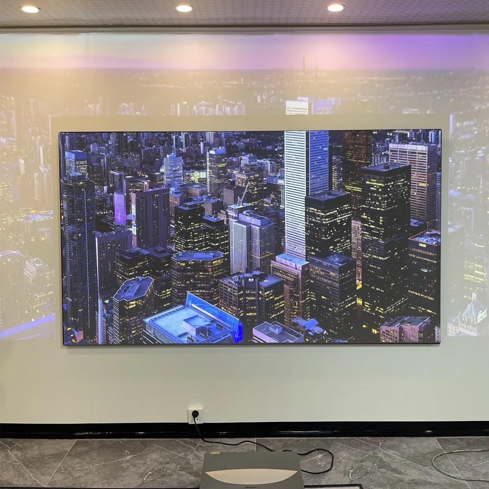 écran de Projection videoprojecteur 100 "16:9 pour projecteurs à focale Ultra Courte, écran de projecteur à Cadre Fixe Pet Crystal ALR(80 inch)