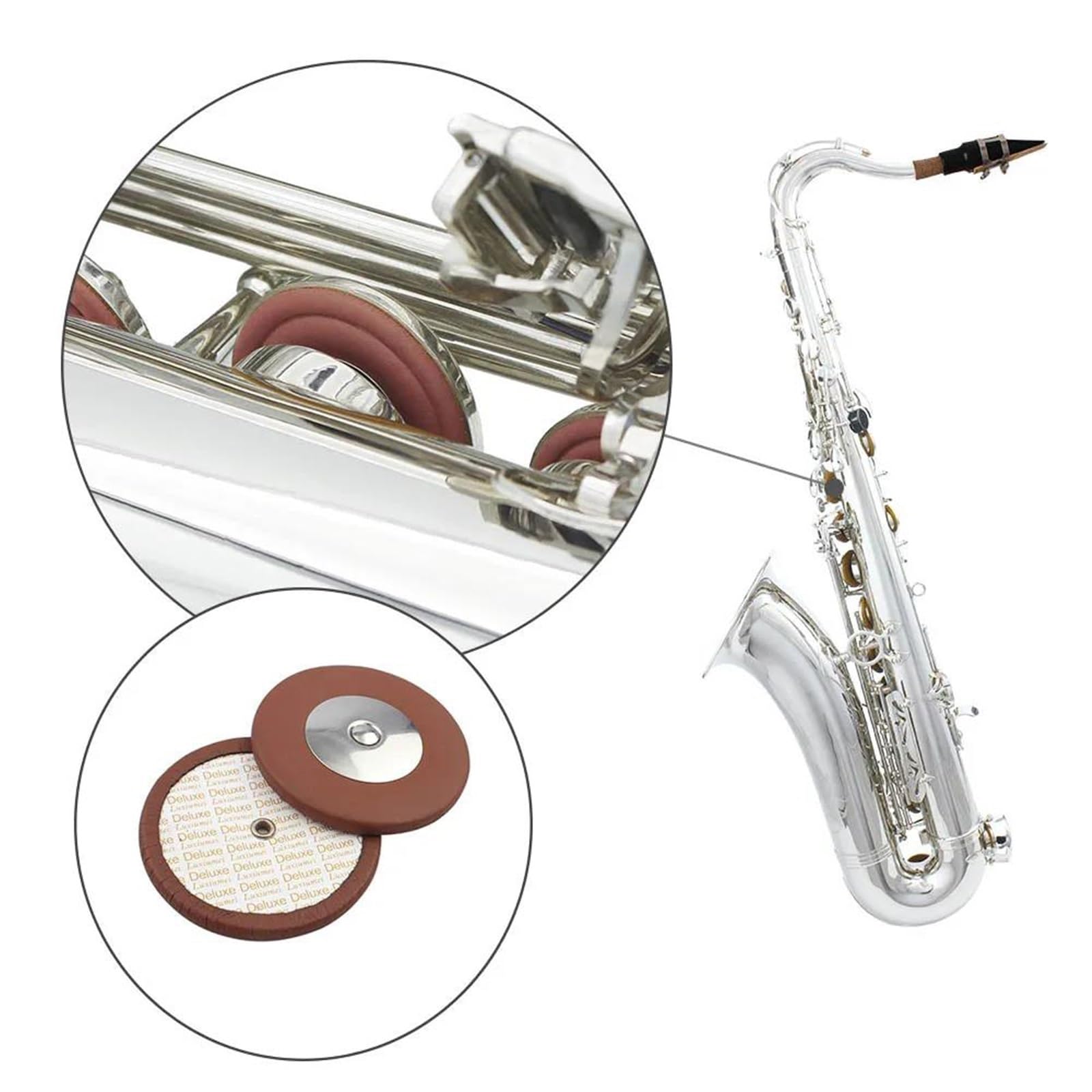 Sassofono Per Principianti Sassofono Tenore Argento Sib Corpo In Ottone Professionale Sax Tenore Sax Regolabile Con Accessori Set Per Principianti(Tenor Sax)