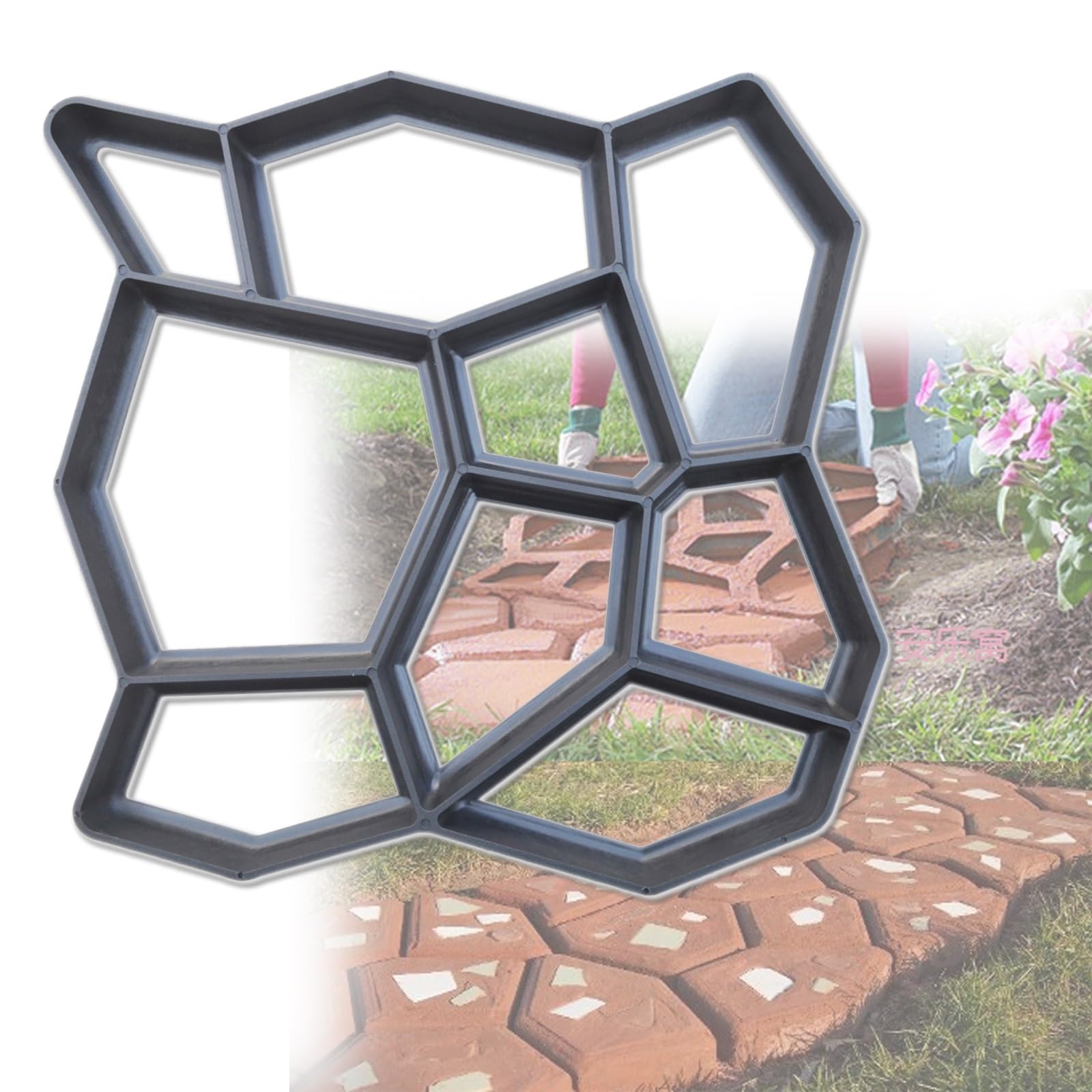 Moldes de hormigón reutilizables para caminos de jardín, formas de cemento resistentes a la intemperie para pavimentar plantillas duraderas para aceras y patios, moldes de adoquinas de hormigón