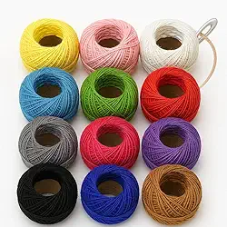 Kit 12 Linhas de Croche Coloridas 100% Algodão Cores Vivas Não Desbotam