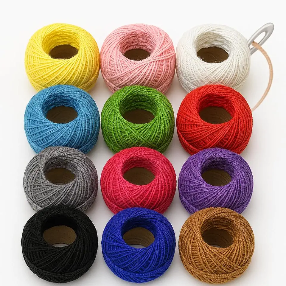 Kit 12 Linhas de Croche Coloridas 100% Algodão Cores Vivas Não Desbotam