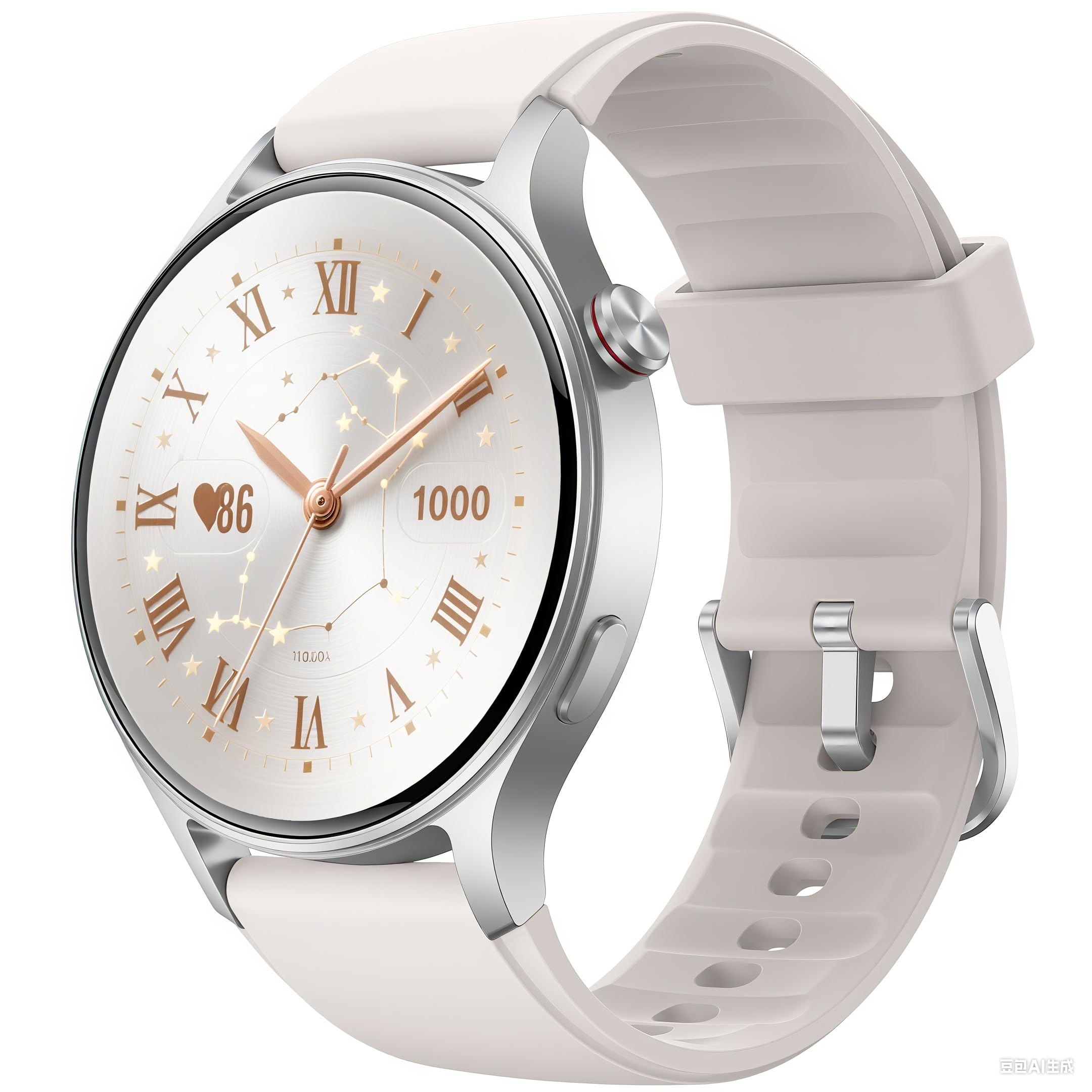 Montre Connectée Femme Homme avec Appel Bluetooth 5.3-1,32" Smartwatch AMOLED pour Android iOS, Montre de Sport Podometre avec 110+ Sports & 3ATM Bracelet Fitness avec Moniteur Sommeil/ SpO2 -Gris