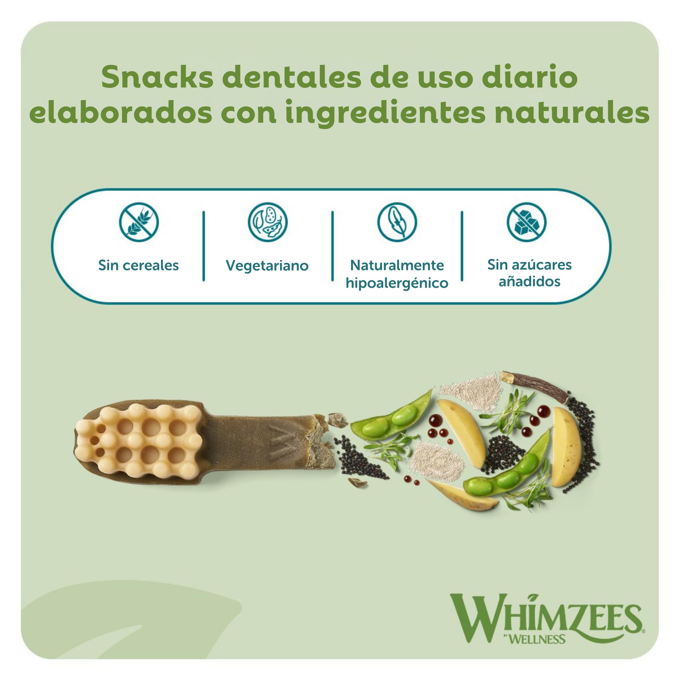 WHIMZEES Cepillos de Dientes L, Caja Mensual, 30 Piezas – Talla L, Golosinas para Perros Grandes, Naturales y Sin Cereales, Vegetarianas, Sin Azúcares Añadidos