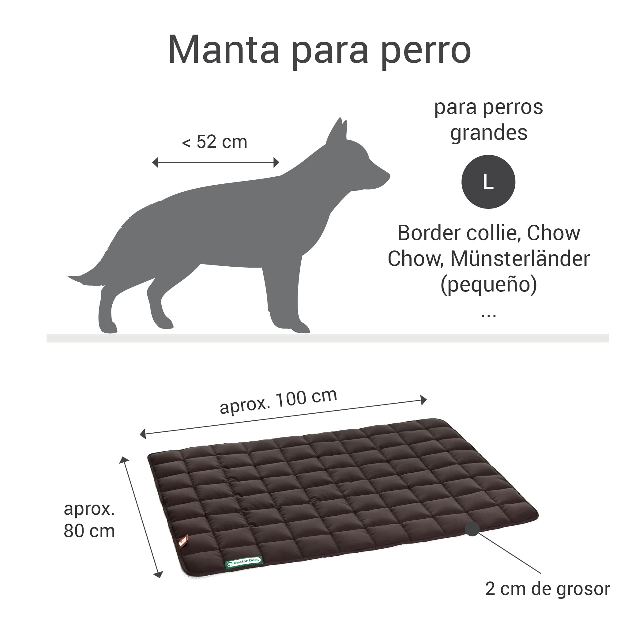 Doctor Bark Manta de Perros, Robusto, Lavable a 95 ° C - Disponible en Diferentes tamaños y Colores