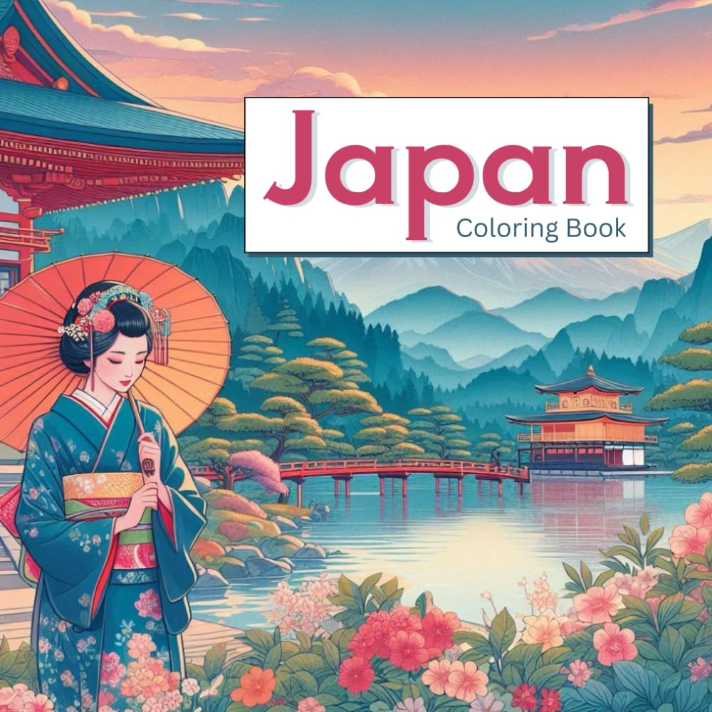 Japan Coloring Book for Adults: Beautiful Japanese-Themed Designs for Stress Relief, Relaxation and Creativity