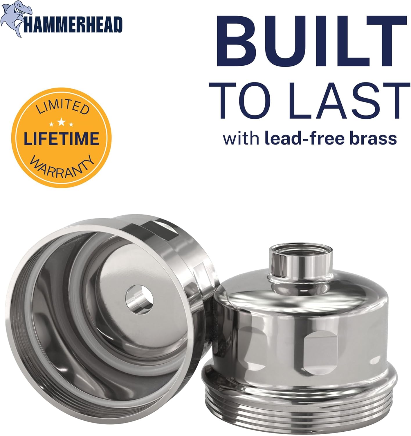 HammerHead Showers® Solid Metal Shower Head Filter – KDF 55 Shower Filter, High Pressure Universal Shower Filters to Remove Toxic Chemicals – Removes Chlorine and Heavy Metals – Chrome