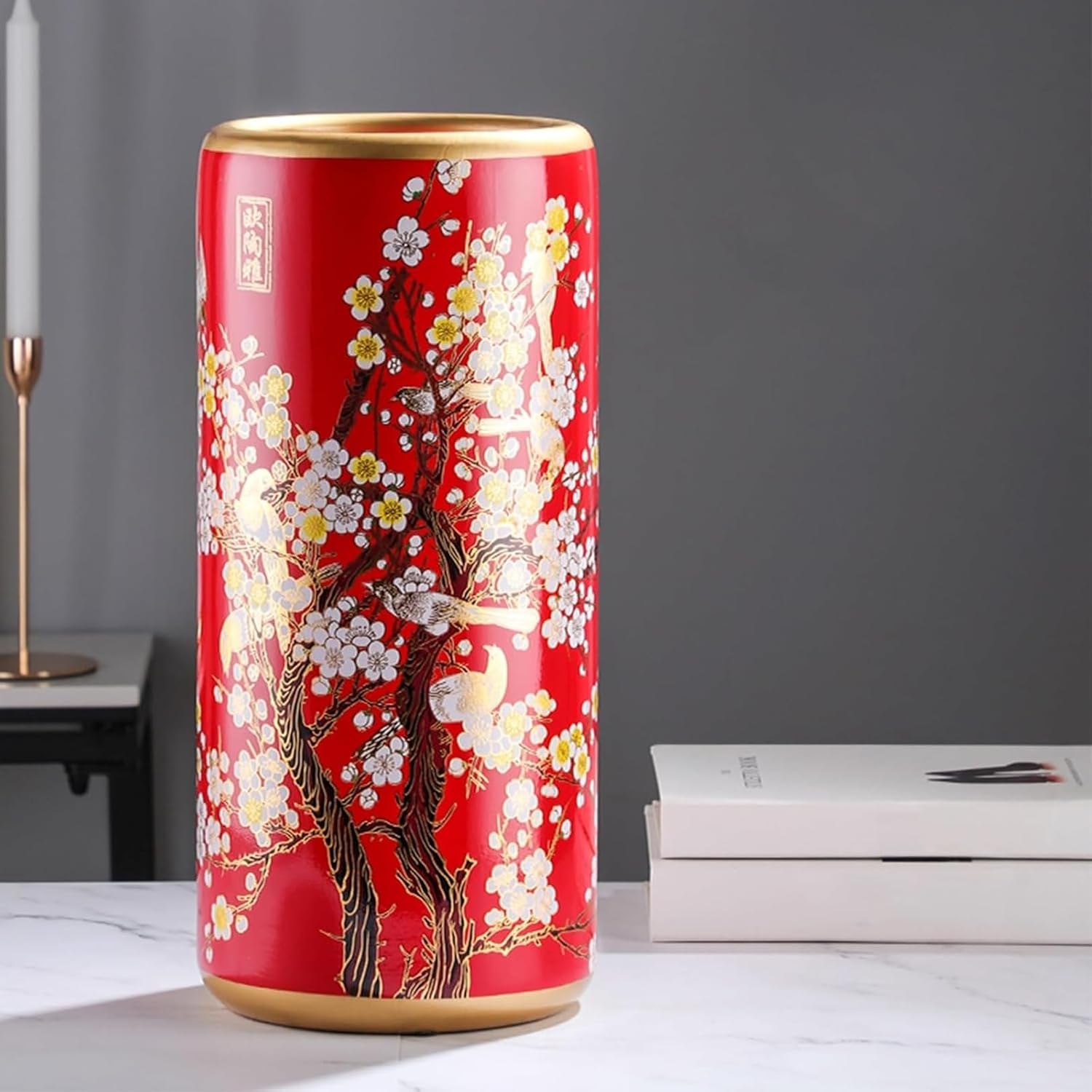 Commercial Ceramic Vintage Umbrella Stand Hand-appliqué Chinese Large capacity Umbrella Holder Organizer Umbrellas Storage Bucket for Entryway