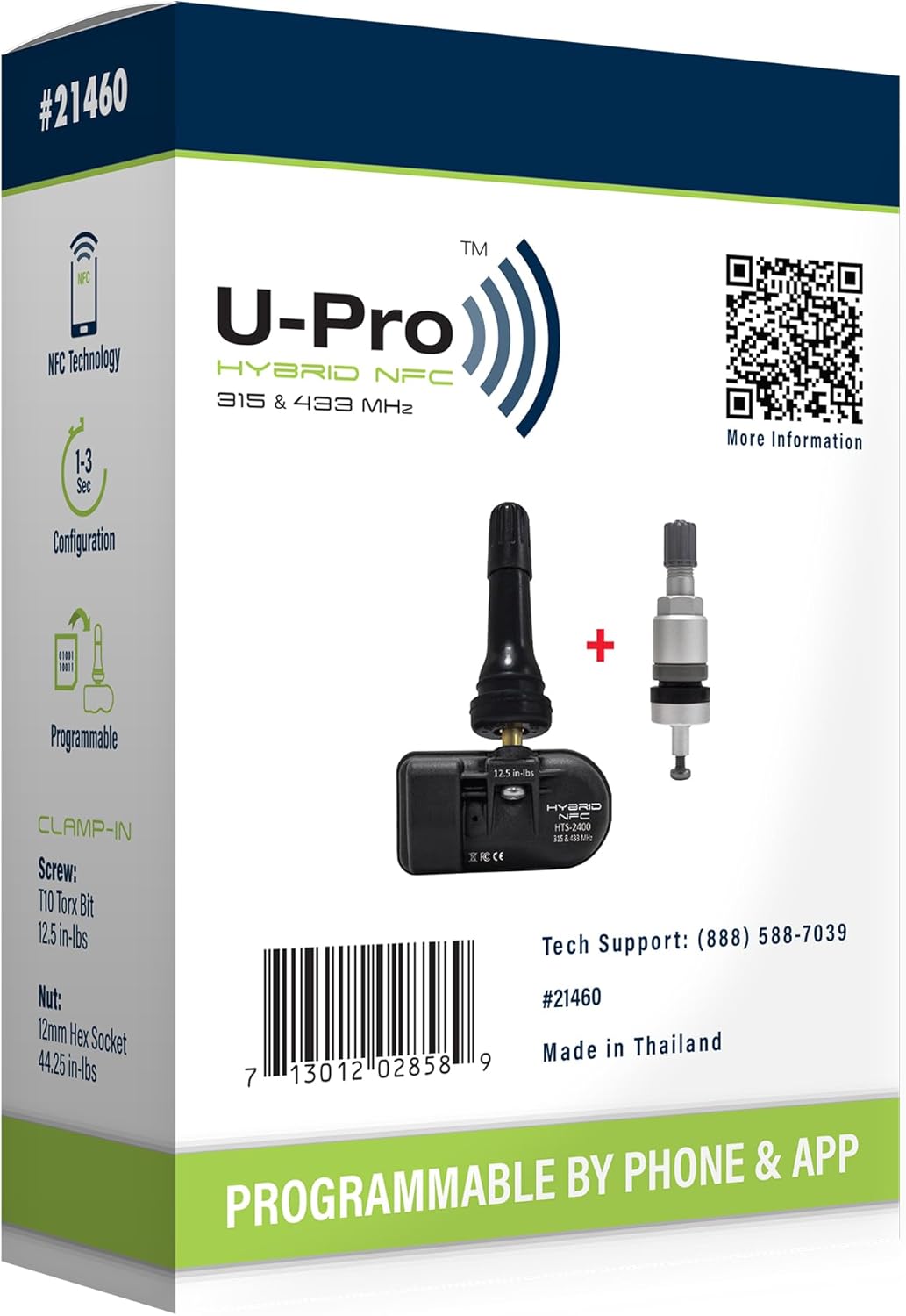 Myers Tire Supply Smartphone Programmable Tire Pressure Monitoring System - The TPMS Sensor Includes Dual Valves for Easy Installation by DIYers and Professionals (4 Pack)