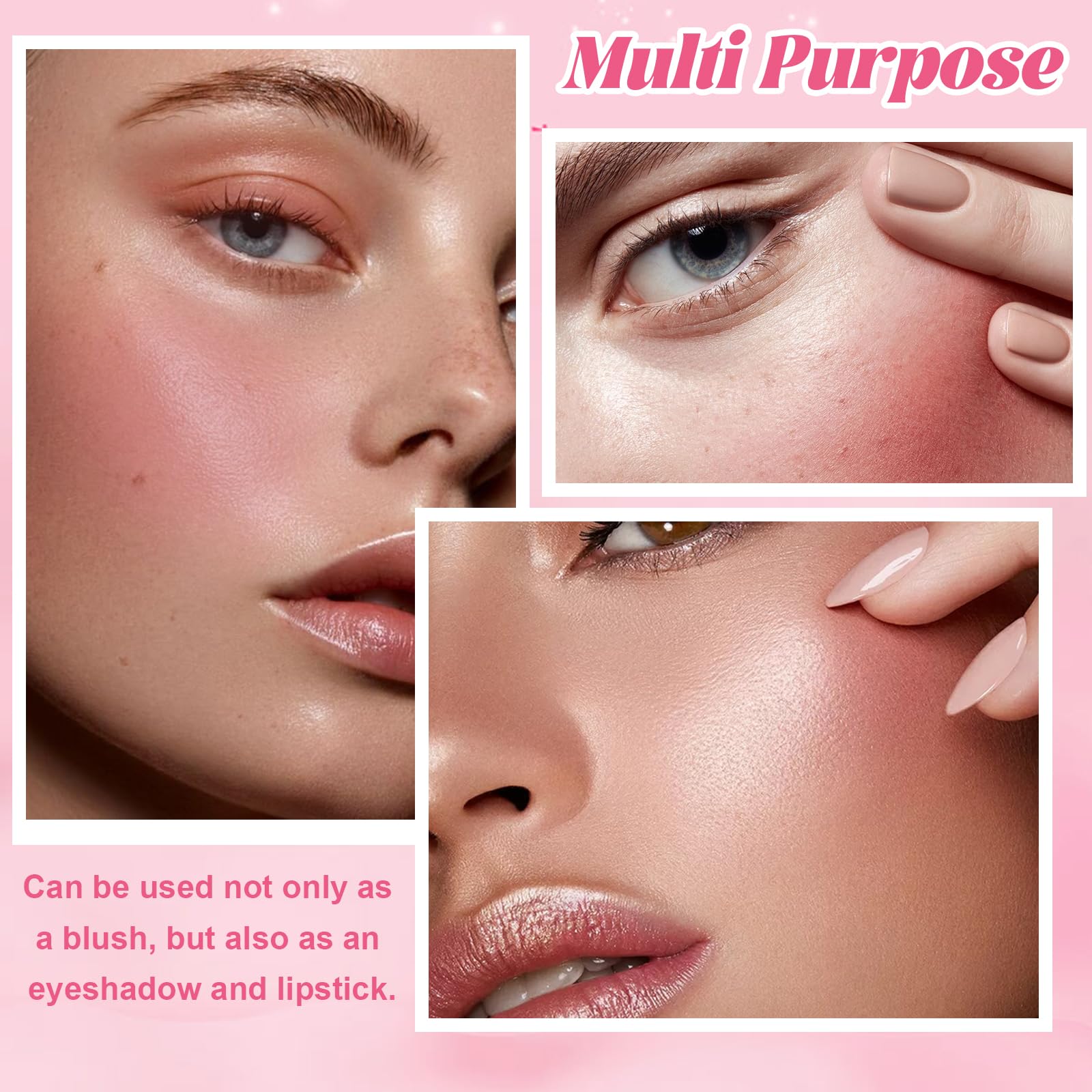 Liquid Blush Stick, Coral Pink & Rosy Blusher for Cheeks Soft Lightweight Jelly Blusher - Image 2