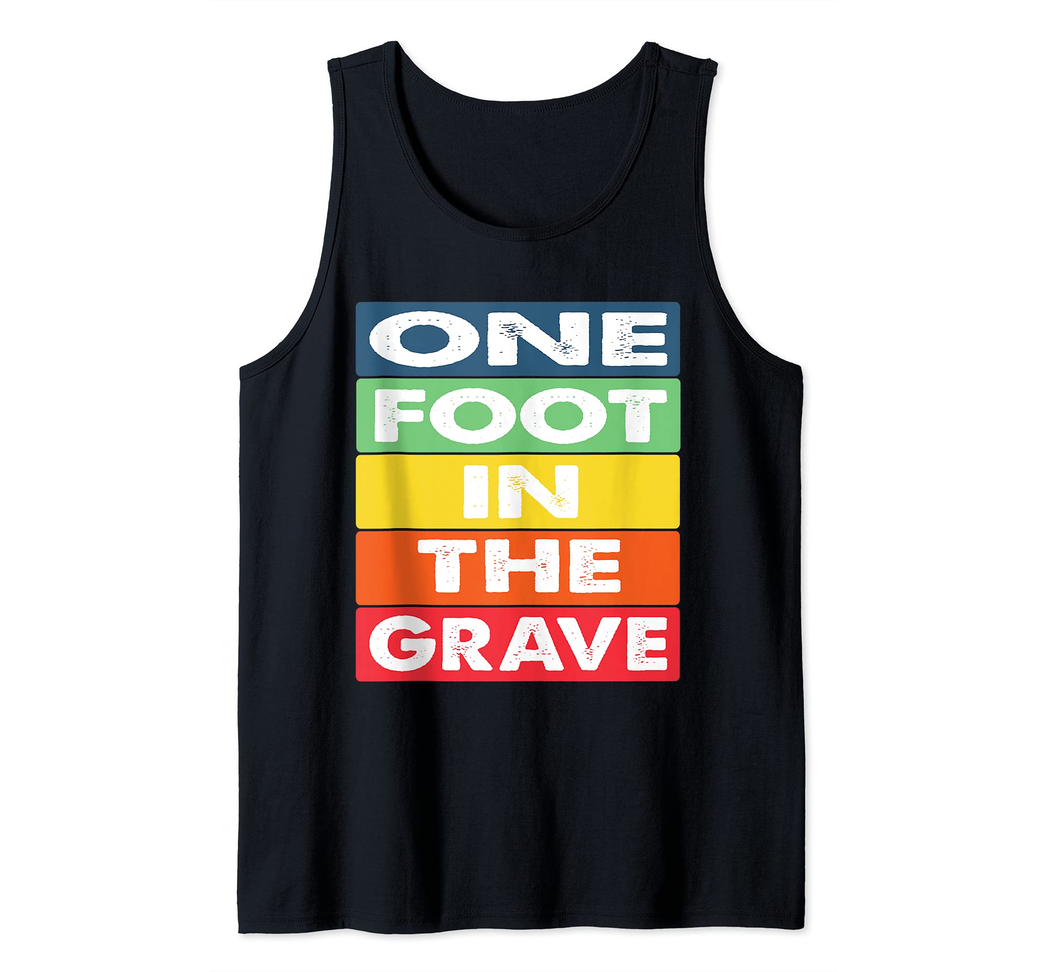 One Foot in The Grave Amputee Wheelchair Design for Amputee Tank Top Men, Black, Large