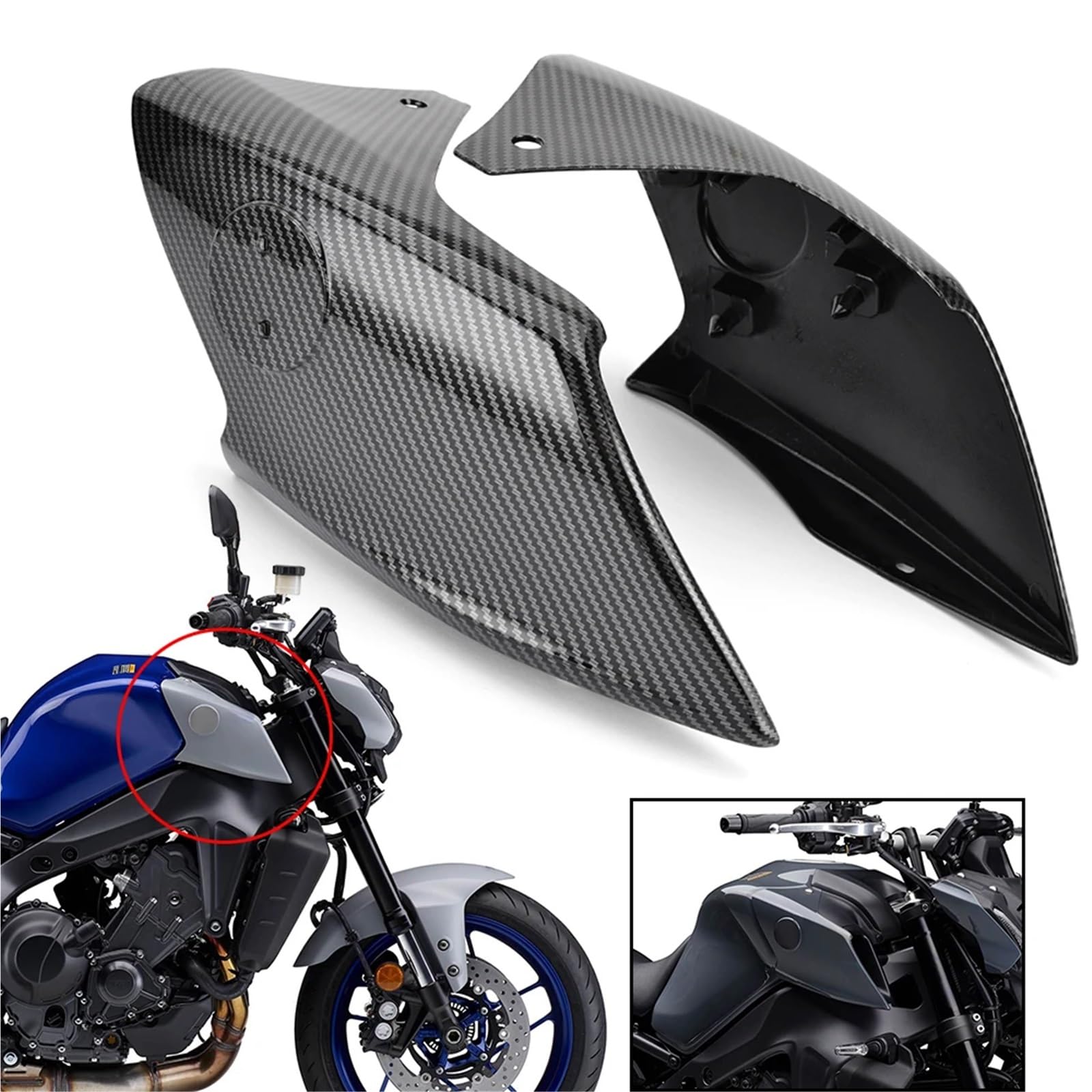 Przednia Osłona Chłodnicy Osłona Boczna Ramy Motocykla, Wlotu Powietrza, Korka Zbiornika Paliwa, Pasująca Do Motocykli Yamaha MT09 MT-09 MT 09 SP 2021-2023 Osłona panelu chłodnicy(Model 4)