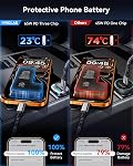 Amélioration 125W Chargeur de voiture USB C Charge très rapide, [PD65W & QC60W] | [Tous métalliques] MRGLAS Chargeur de voiture allume-cigarette, Accessoires de voiture pour iPhone 17 16 Pro Max Air iPad Samsung S25 Pixel 10