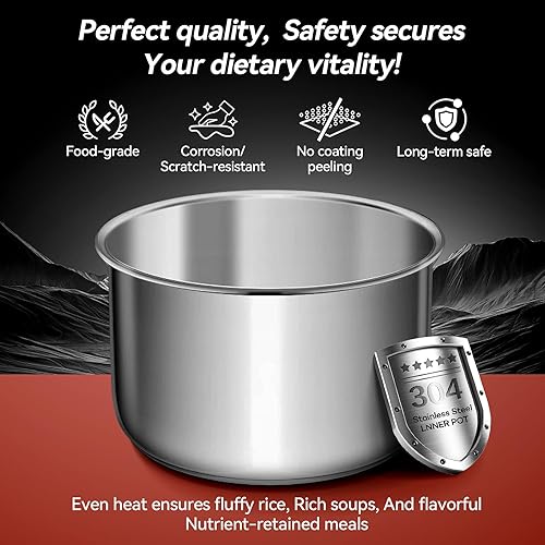 Miniatura 5 de Olla a presión eléctrica 16 en 1, cocción lenta, arrocera, vaporera, yogur, calentador y esterilizador, programable con mantenimiento automático del