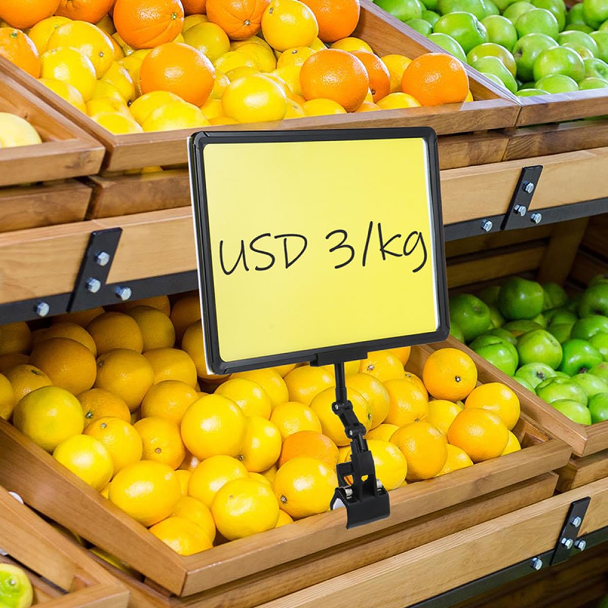 ULTECHNOVO Supporto per Cartelli Prezzi Supermercato con Clip in Abs, Porta Etichette Prezzo Estensibile per Negozi, Esposizione Cartellini Pubblicitari 3 Pezzi per Interni ed Esterni