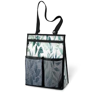 Ourtheme Eucalyptus Leaves Portable Shower Bag for Travel Gym Camp Beach Tote Shower Caddy Bags Hanging Toiletry Organizer