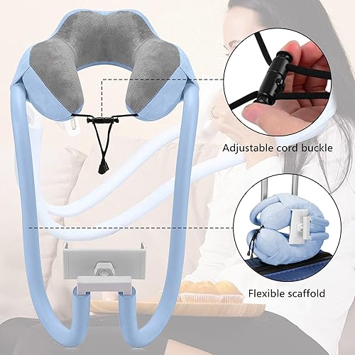 Miniatura 2 de Linkidea Soporte para teléfono celular de cuello de cisne ajustable 2 en 1 con clip de 360, almohada flexible para brazo de tableta para cuello,