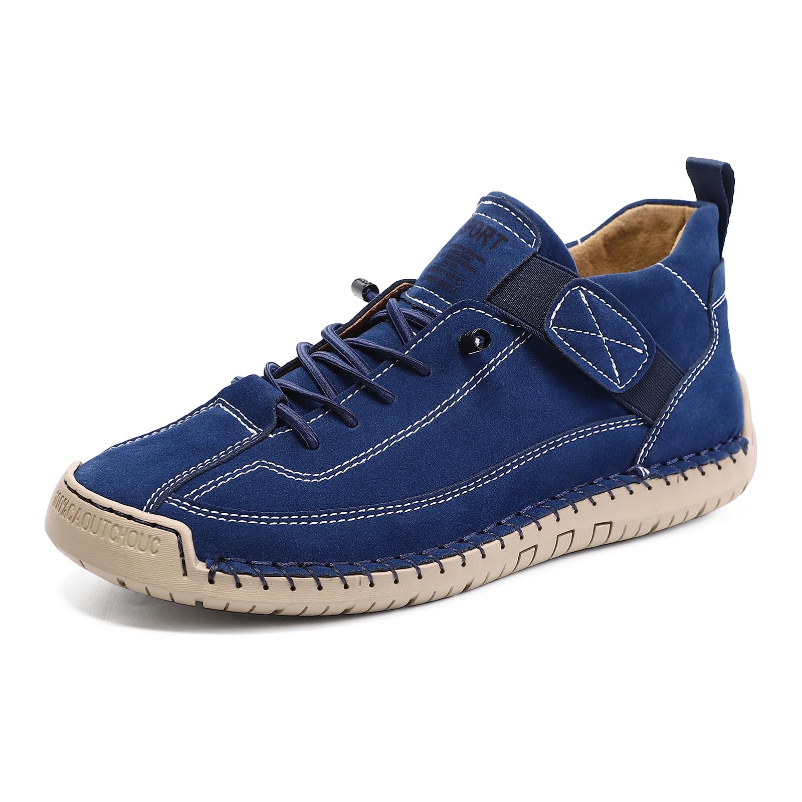 Womens Hand Stitching Chukka Ankle Boots Casual Elastic Lace Up Slip-On Walking Shoes Retro Suede Lightweight Outdoor Sports