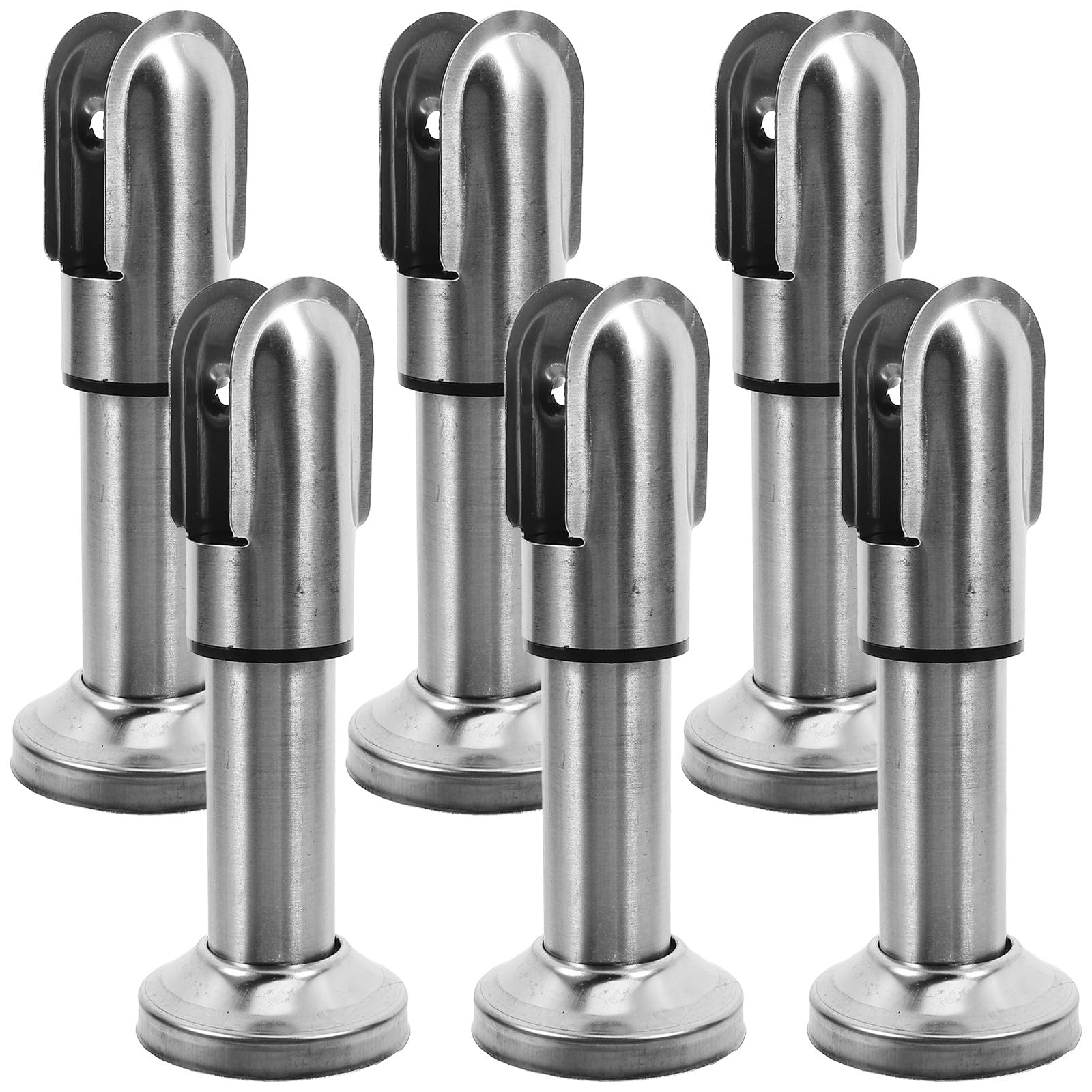 Supports de cloison pour toilettes publiques en inox argenté 12-18mm - 8