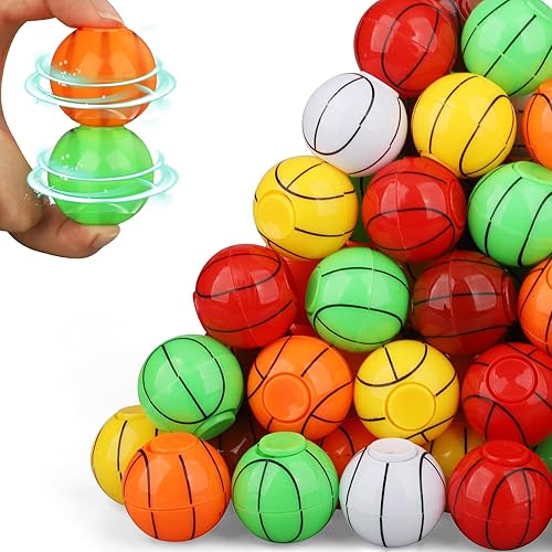 Miniatura 7 de Mini Baloncesto Fidget Spinner para niños y adultos, bola pequeña mano dedo Spinner recuerdos de fiesta bolsa de regalos deportiva caja del tesoro