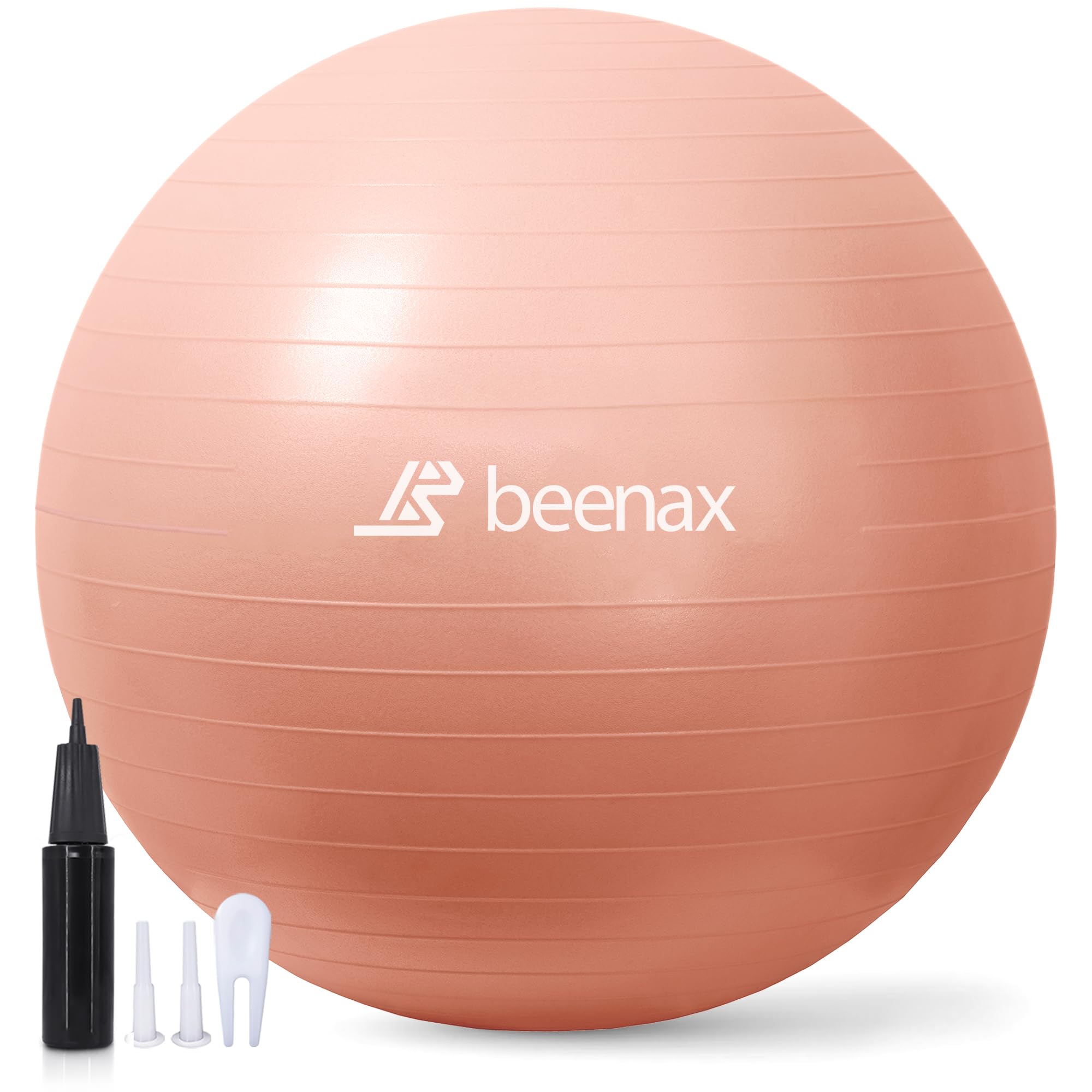 Beenax Thick Strong Exercise Pregnancy Ball 55cm 65cm 75cm, Anti-Burst Gym Swiss Ball with Pump Included for Yoga, Fitness, Labour, Pilates, Stability, Balance