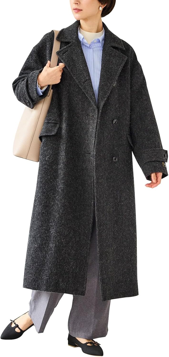 Amazon | [ロペピクニック] Japan fabric スタンドカラーロングコート