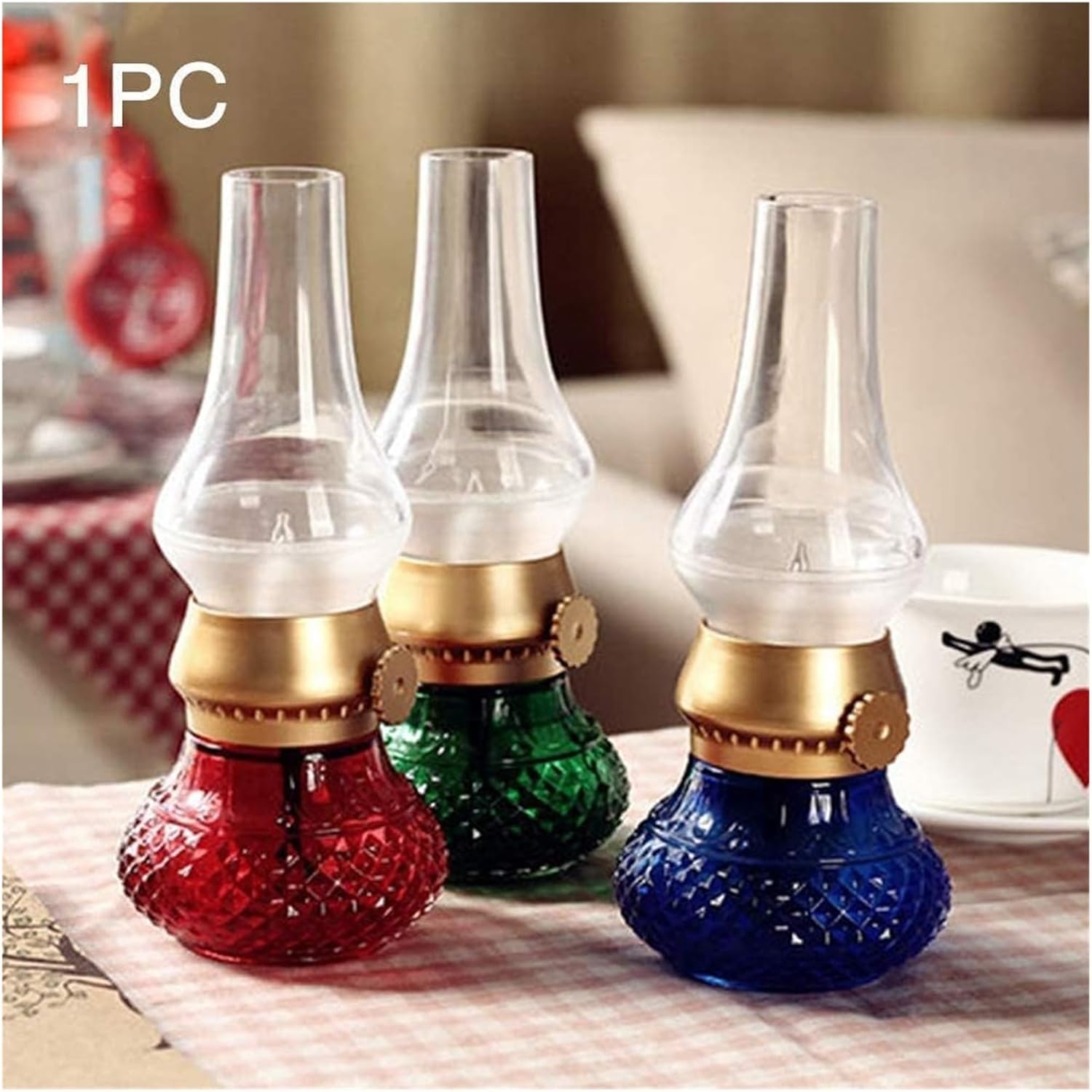 Oil Lamps Led Flameless Kerosene Lamp with Blow On/Off Control Dimmable Desk Lamp Oil Lamps Rechargeable Night Light Hurricane Lamp Retro Churches Lamp
