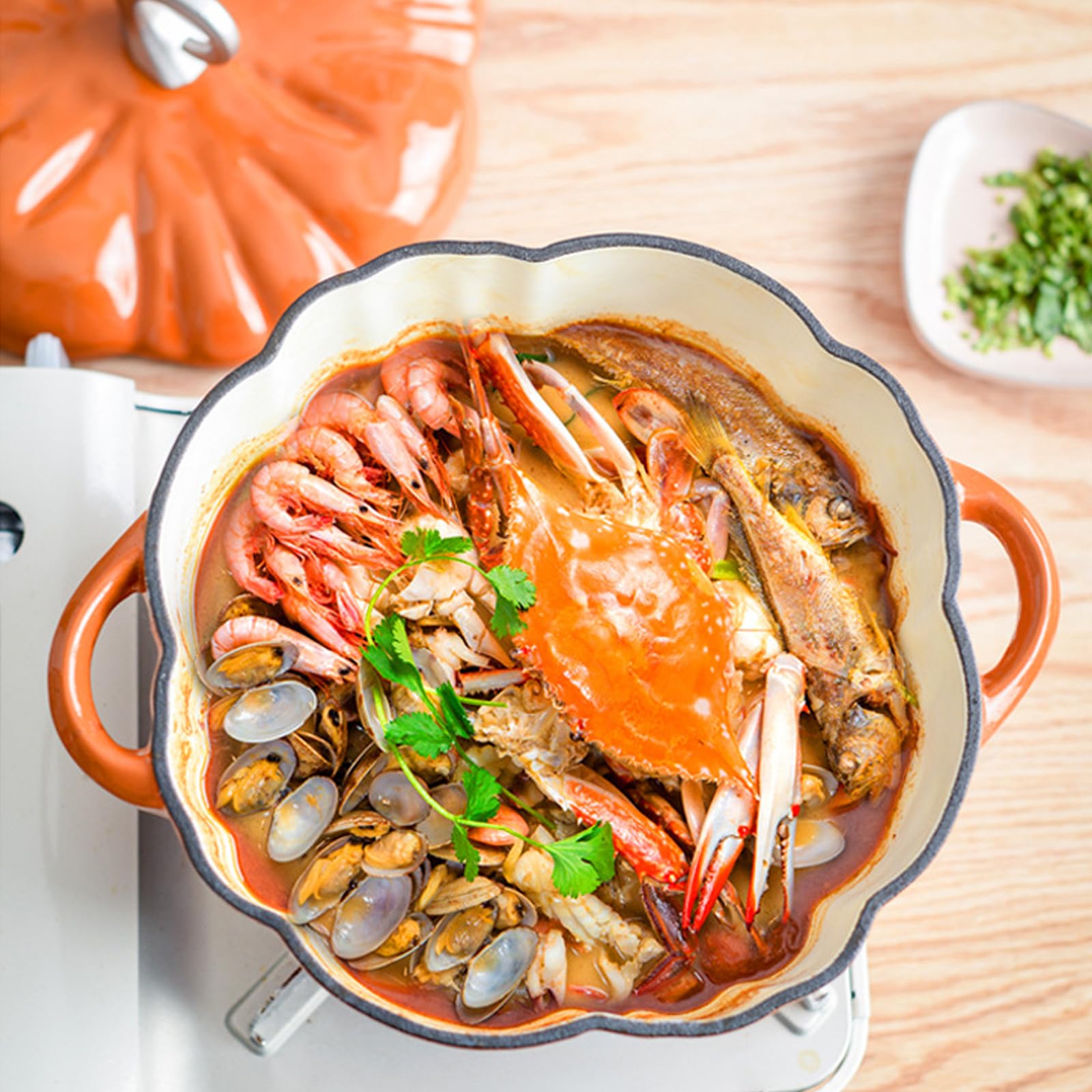 Greenumb Olla de Calabaza, Calabaza Holandesa de Horno con Tapa y Mango de 1,5 litros Antiadherente
