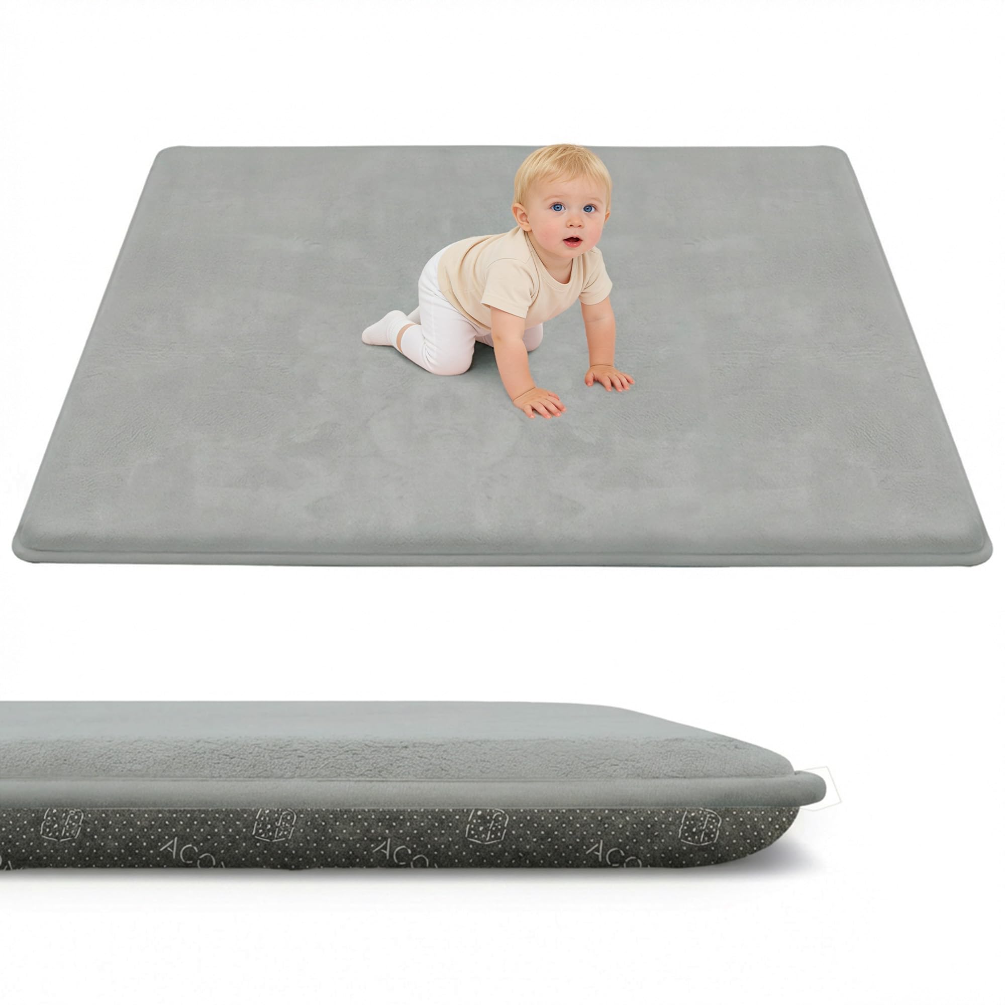 ACOMOPACK 3cm dicke Spielmatte aus Memory-Schaumstoff für Babys