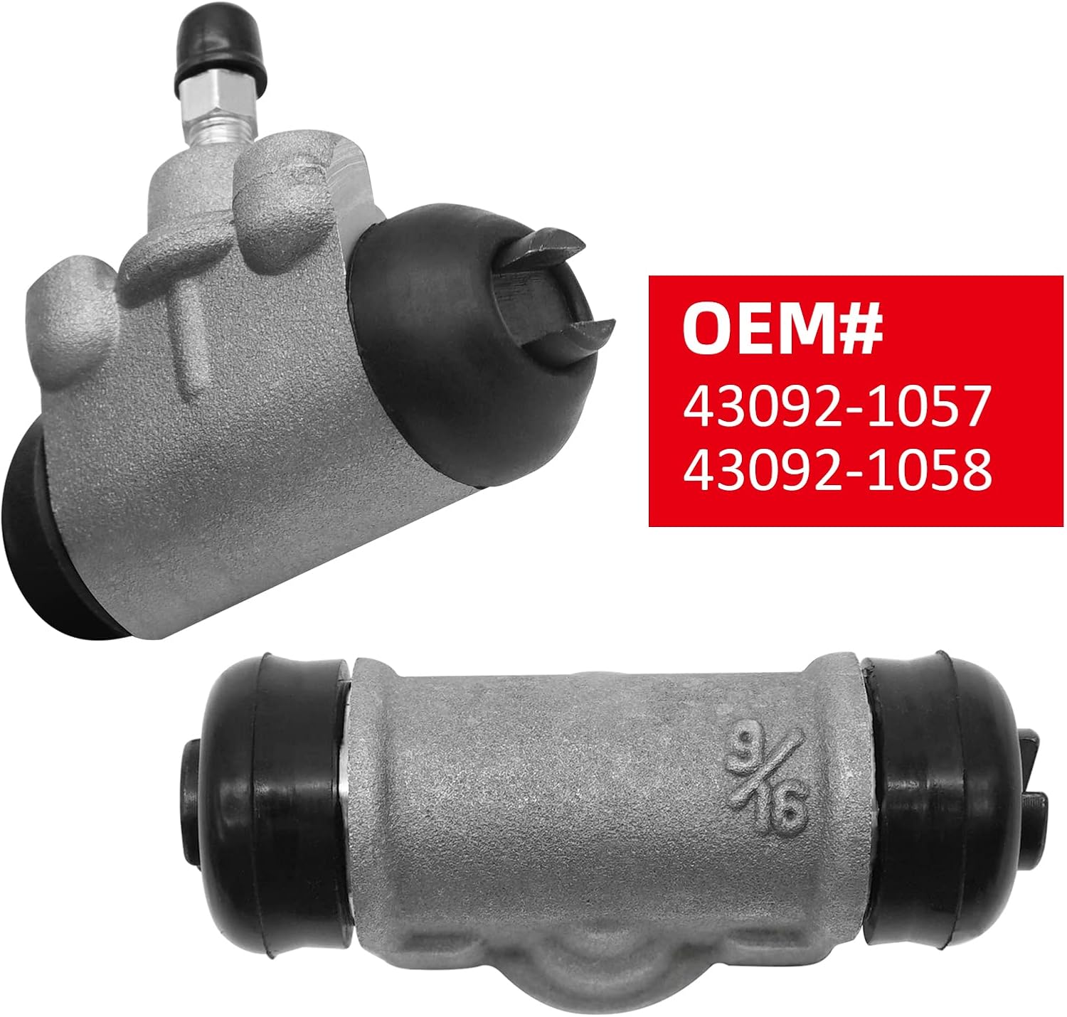 Front Rear Brake Wheel Cylinders All 4 Fit for Kawasaki KAF300 Mule 500 520 550 1991-2004, OEM# 43092-1057 43092-1058