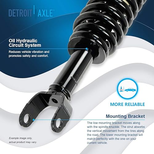 Miniatura 5 de Detroit Axle - Amortiguadores 4WD para Dodge Dakota 06-09 06-09 Mitsubishi Raider Complete 2 puntales delanteros con resorte helicoidal 2