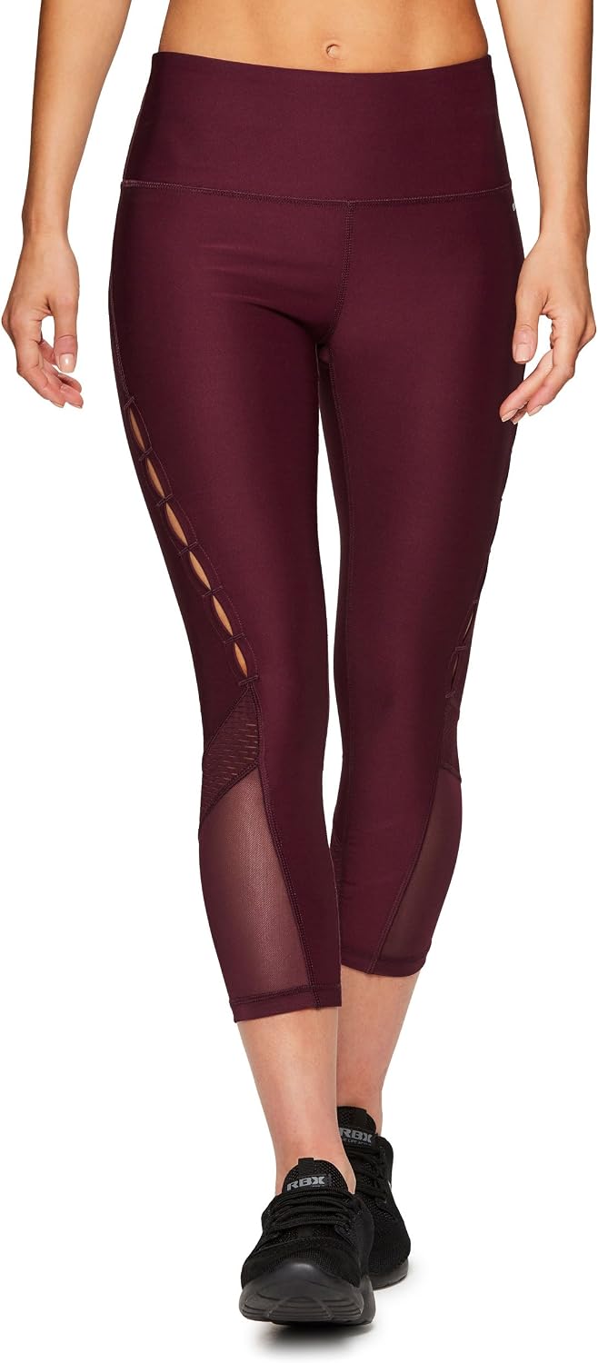 RBX Active Women's Fashion Capri Legging with Mesh Inserts