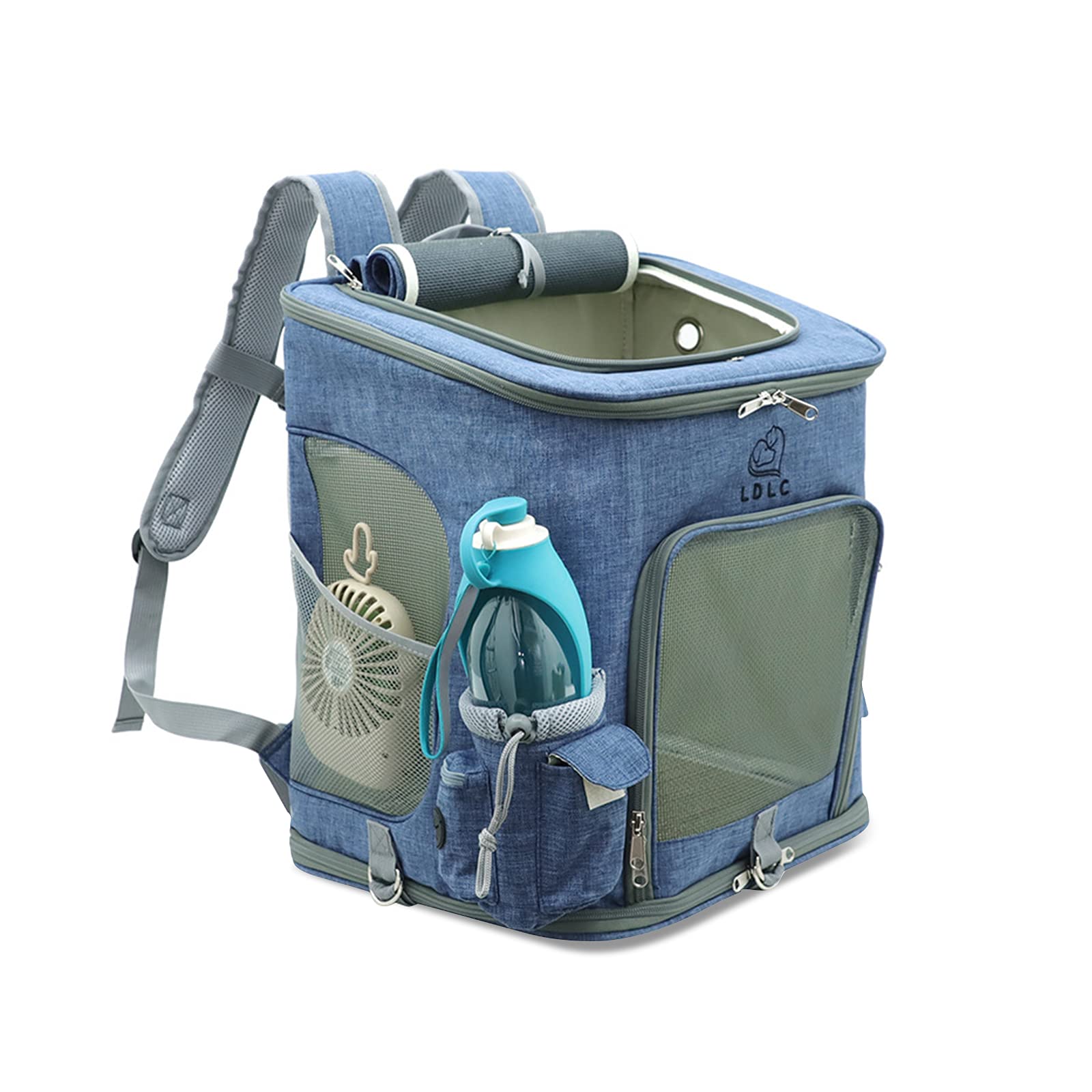 PETCUTE Zaino per Cani e Gatti,Traspirante Borsa Trasportino Cane con Struttura Solida,Pieghevole Borsa Trasportino per Cani con Materasso Morbido,Tracolla Regolabile,Carico Massimo 10kg