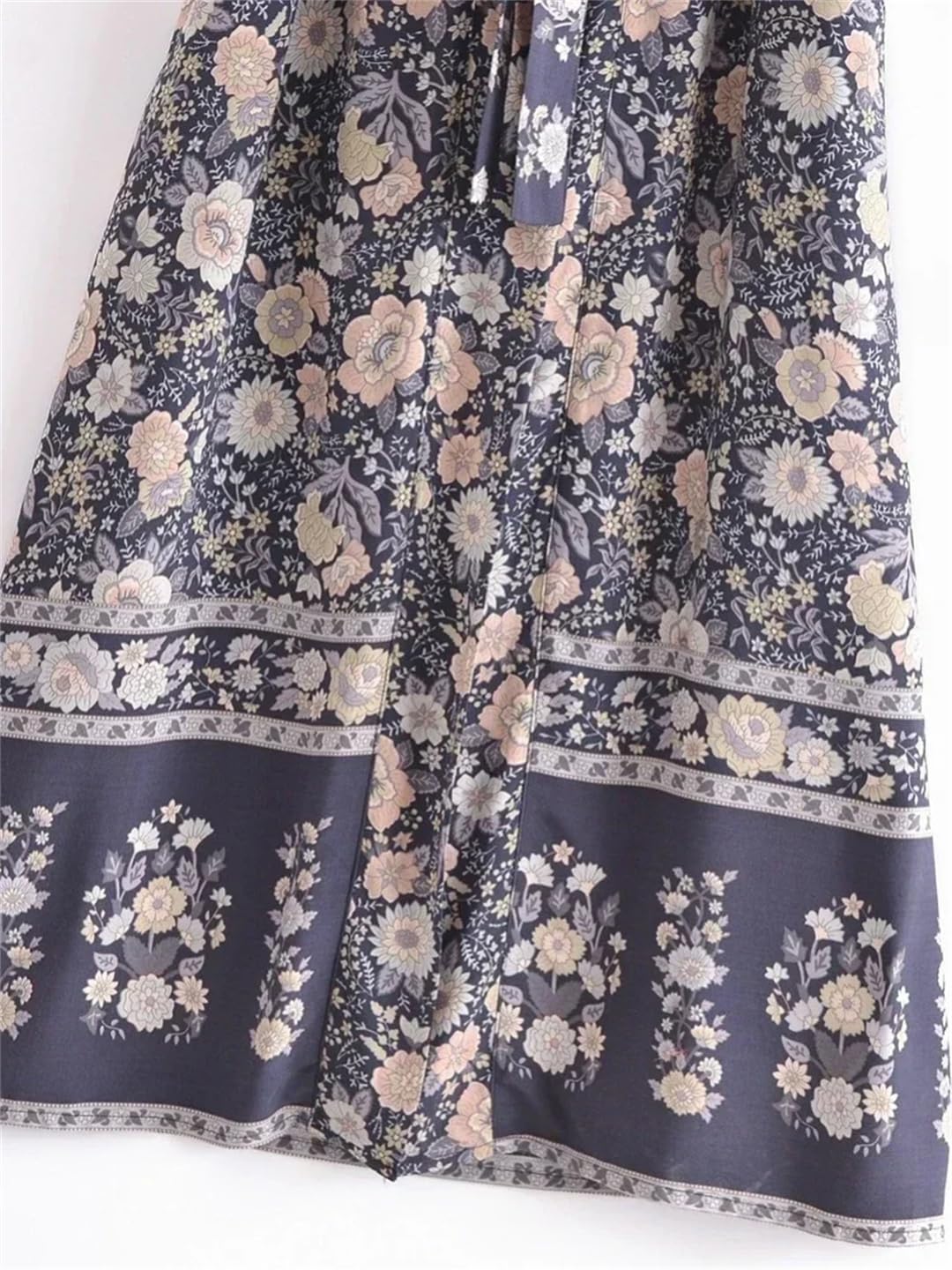 Kimono bohemio con estampado para mujer, cuello en V, mangas de murciélago, bata de bikini