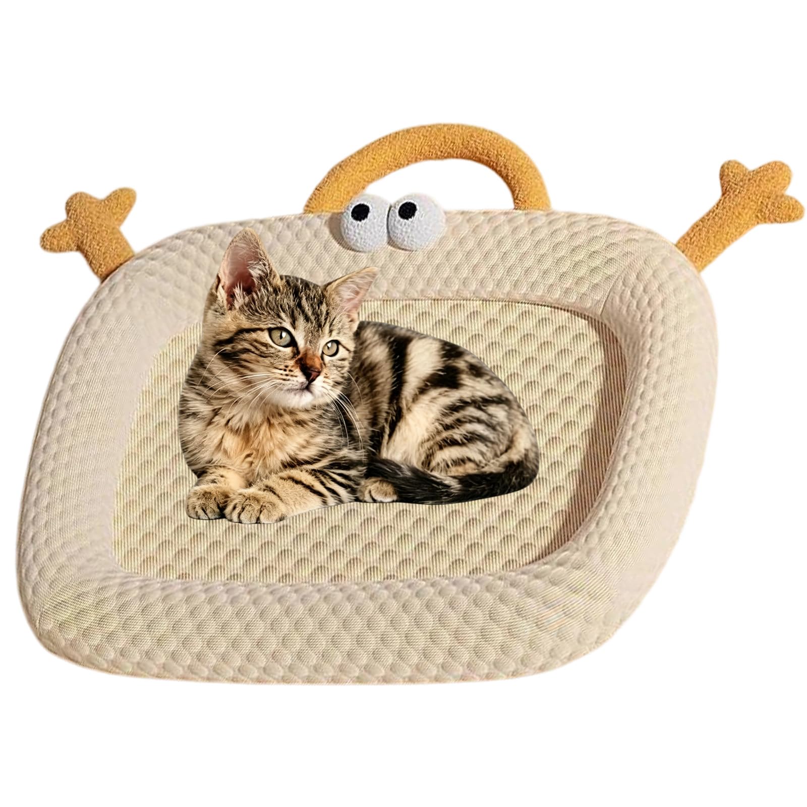 mondpfote Cooling Mat For Cats, Cooling Pet Mat, Indoor Cat Cooling Mat for Cat & Small Dog, Washable (Browm, M(50 * 40cm))