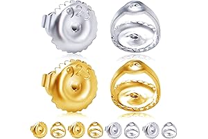 Set of 12 18K Gold-Plated and 925 Sterling Silver Twist Earring Backs for Enhanced Comfort