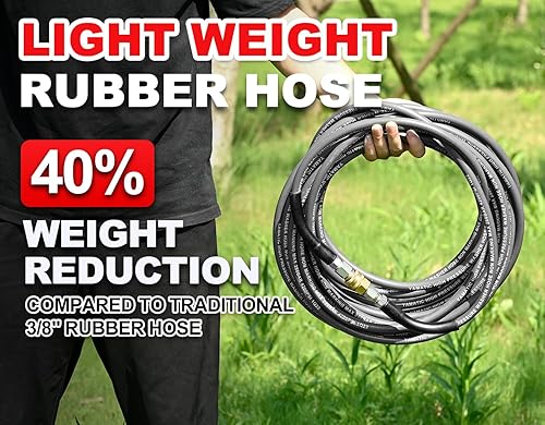 Miniatura 8 de YAMATIC Manguera de lavado a presión sin marcas de 14 de pulgada y 4200 PSI de 50 pies para agua calientefría, alambre de goma trenzado, conexión