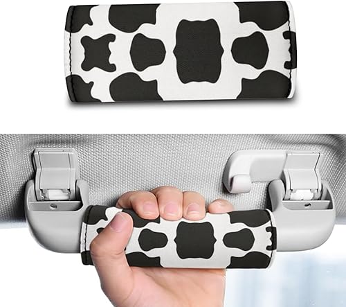 Miniatura 5 de Belidome Juego de 2 fundas para manija de equipaje con estampado de vaca para identificación de maleta, equipaje para el techo del automóvil,