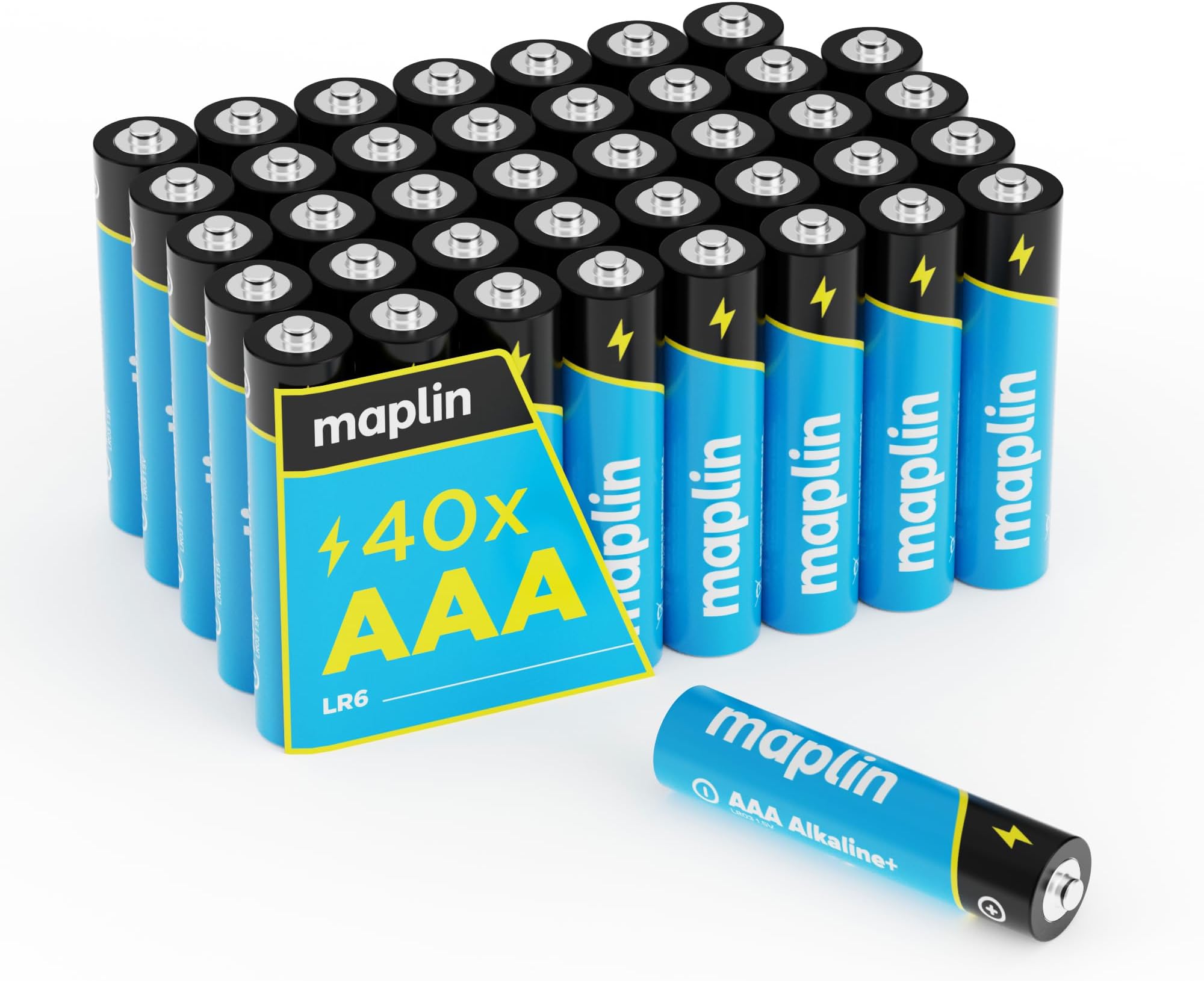 Maplin 40x AAA LR03 1.5V Alkaline Batteries (Triple A) 10 Year Shelf Life High Performance