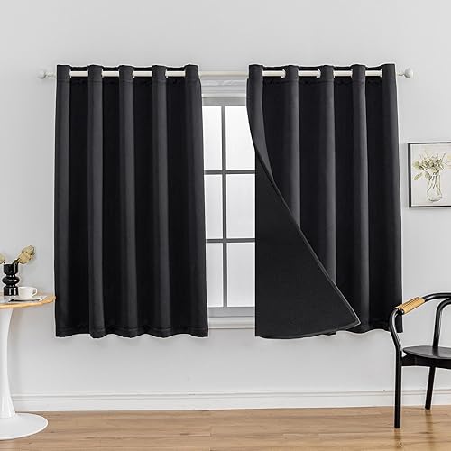 Miniatura 32 de Anytime - Cortina 100 % opaca de 2 paneles, cortinas de ventana con aislamiento térmico para dormitorio, paneles de sombreado completo (gris, 70
