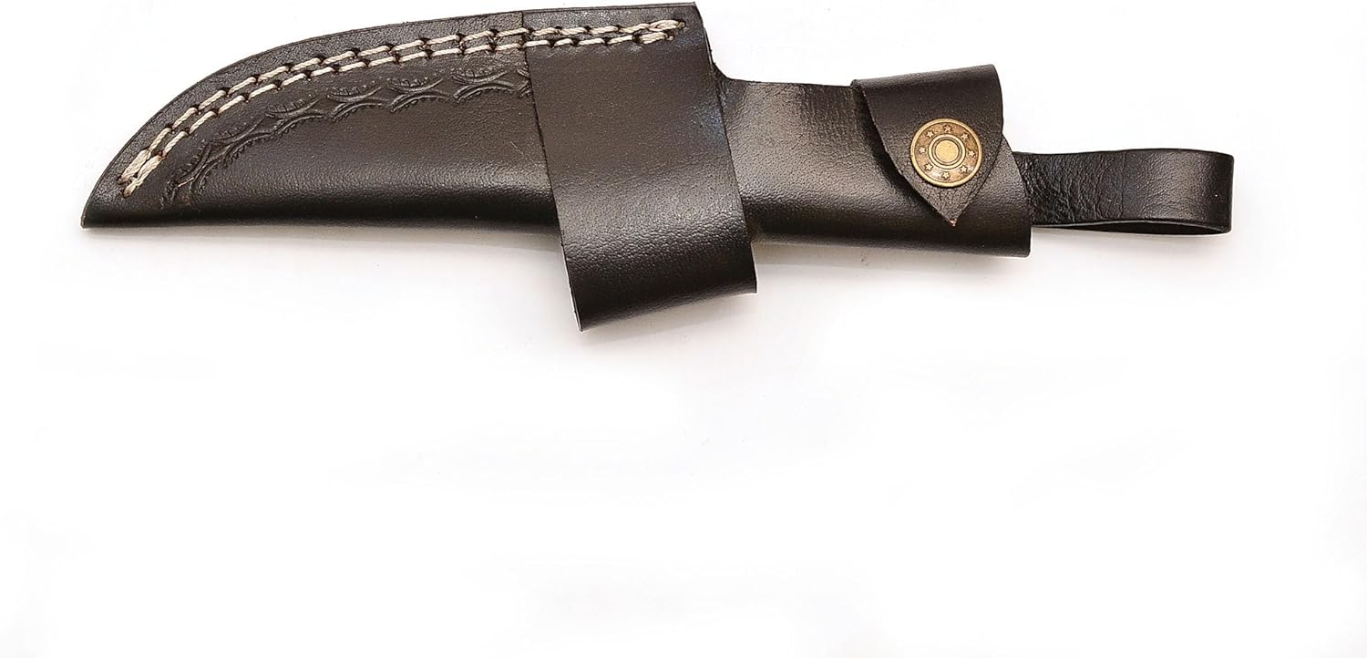 Handmade Genuine Cowhide Leather Knife Sheath - Horizontal Compact Carry Knife Belt Loop with Buckle - Heavy Duty Universal Knives Cover or Sleeves